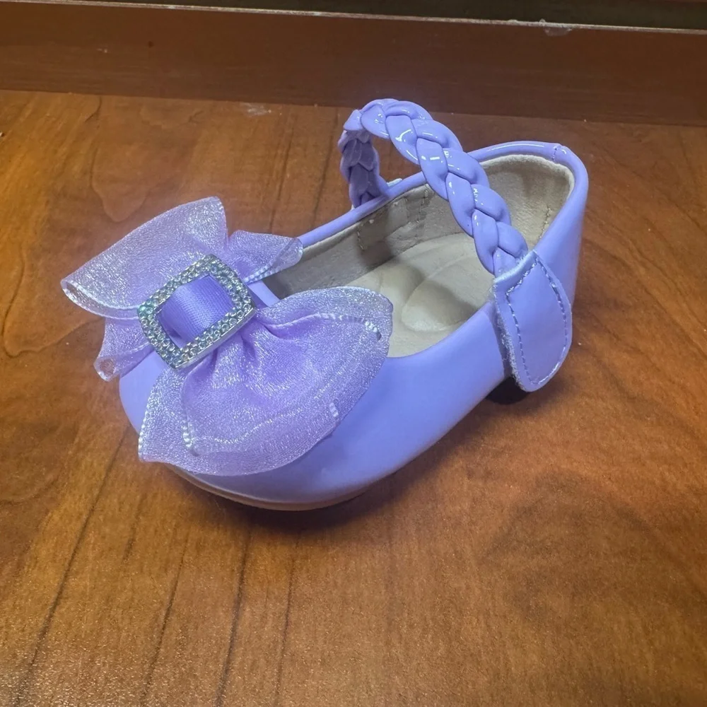 Purple Kids Shoes with Bow Detail